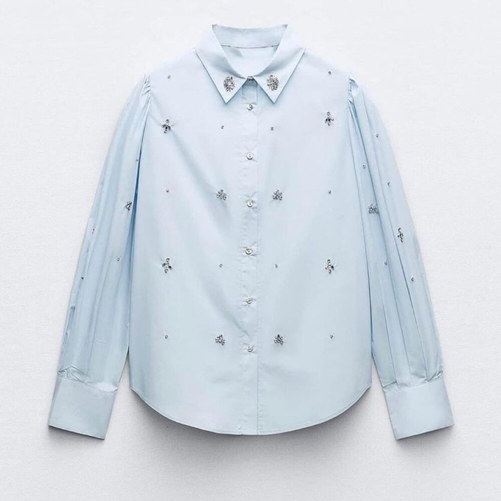 Lapel long-sleeved shirt